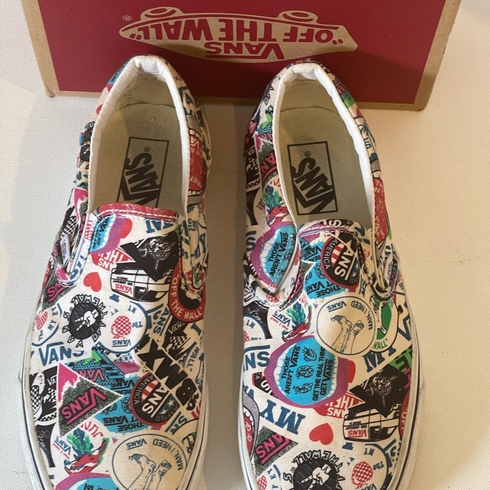 Vans Slip-On Mash-Up Stickers Skate Shoes Women's - Picture 6 of 8
